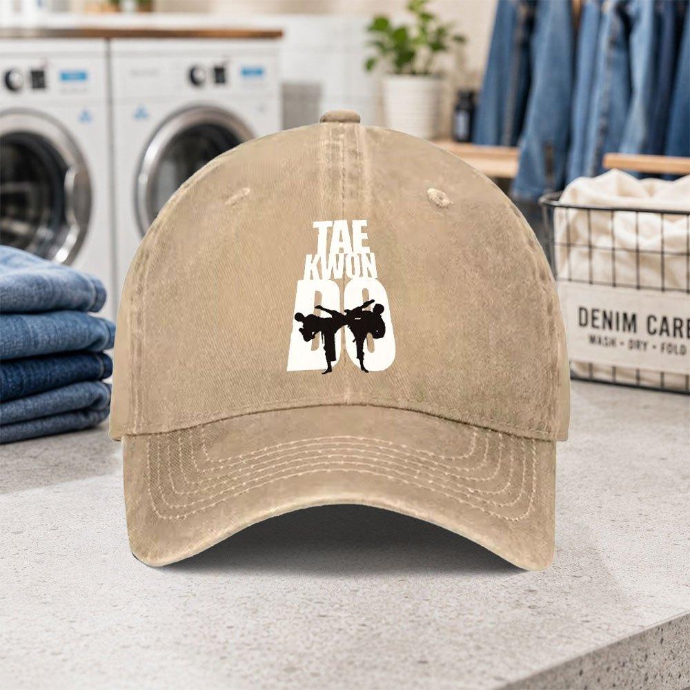 Taekwondo Washed Baseball Cap Adjustable Lightweight Duckbill Cap