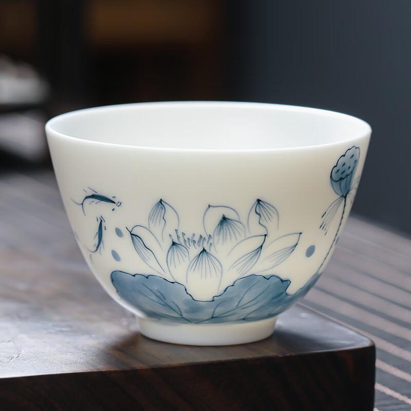 MULTIPOTENT Hand-Painted Porcelain Lotus Tea Cup Gift Set