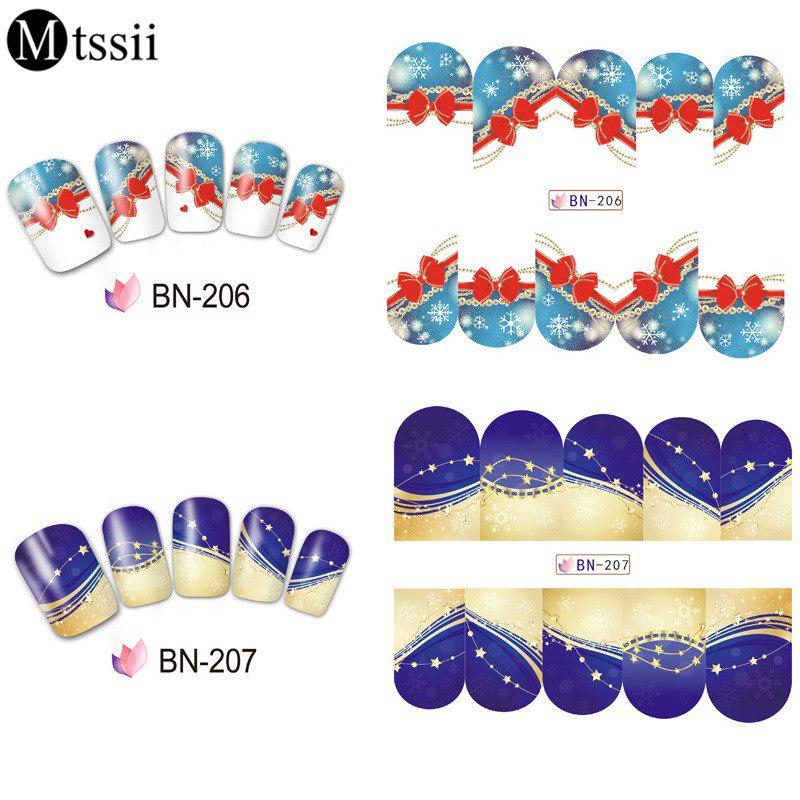 Mtssii 3D 12 Sheets/setWinter Snowflake Full Wraps Water Transfer Nail Art Sticker Manicure Decal