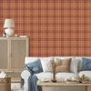 Autumn Orange and Red Plaid Wallpaper 50x1000