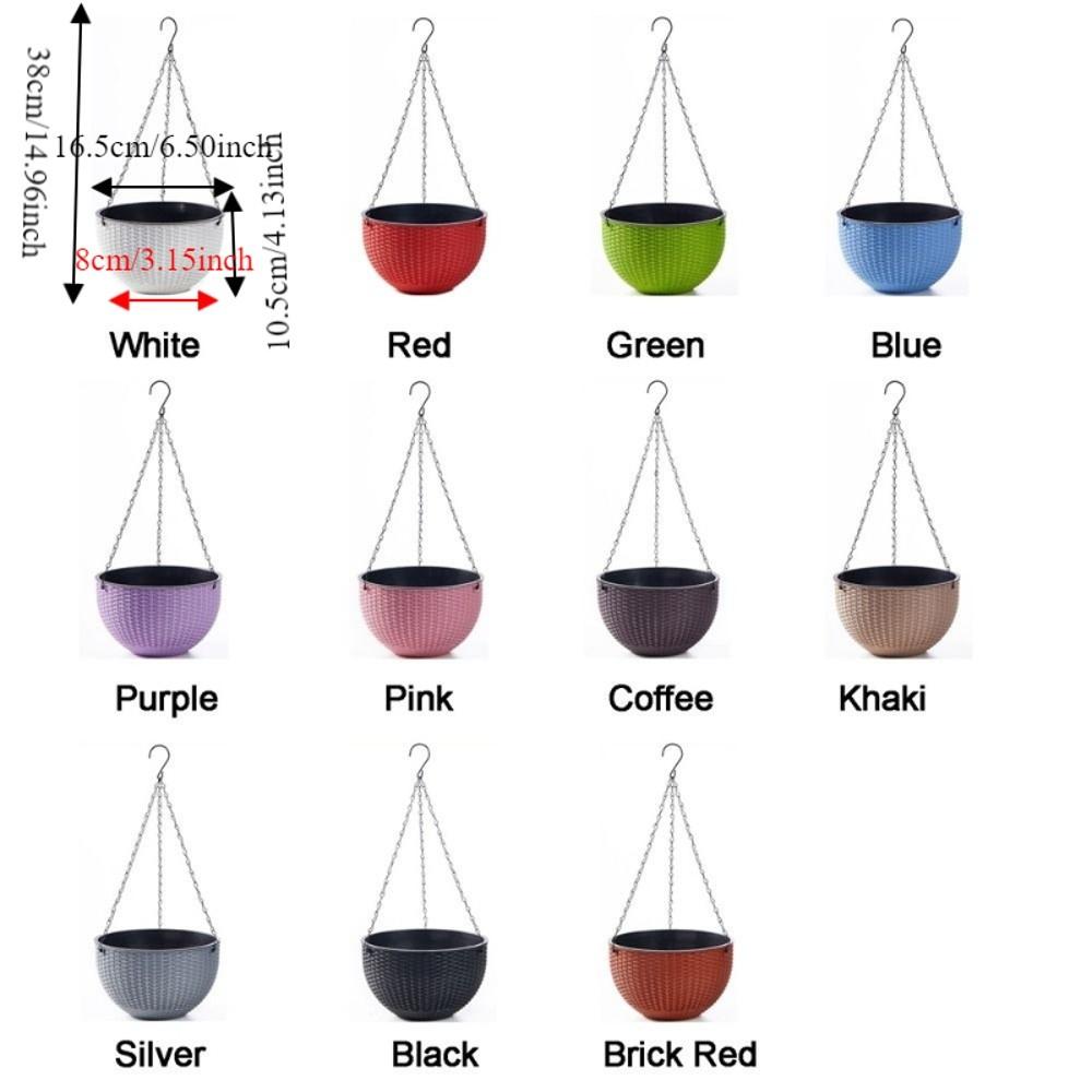 Plastic Imitation Rattan Hanging Pot European Style Macrame Plant Hanger  Garden