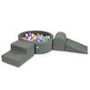 Foam Playground With Round Pool 90X30 Grey + 200 Balls: Light Blue, Yellow, Heather, Powder Pink, White