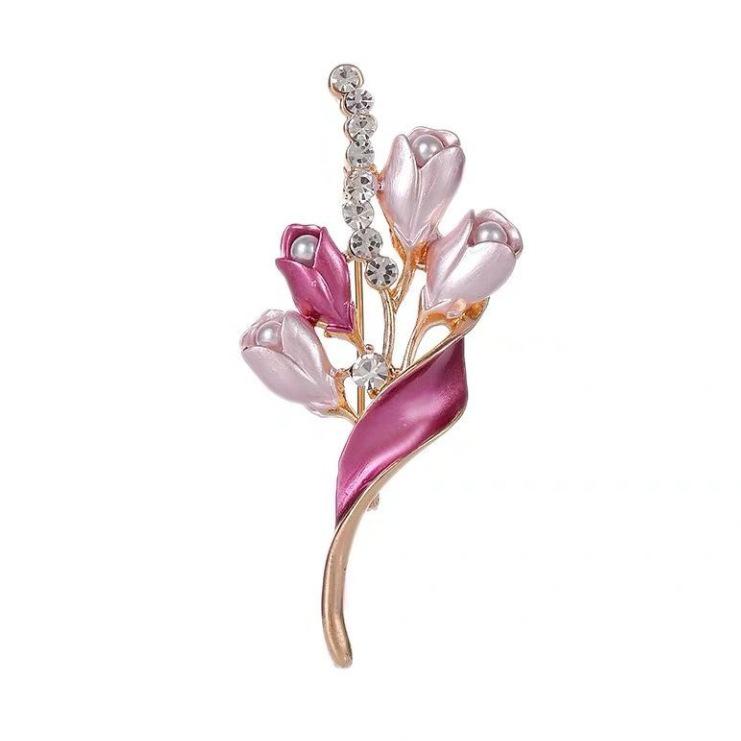 

Vibrant Flower Brooch for Men Women Eye-Catching Accessory for Stage&Special Occasions Memorable Gift розовый