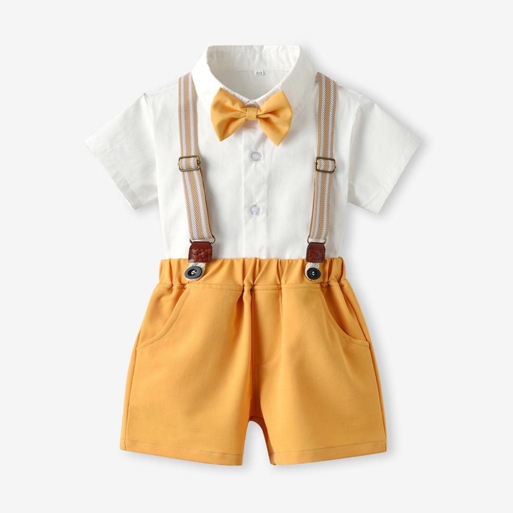 Children Boys Summer Short-Sleeved Shirts  And Shorts  Casual Two Piece