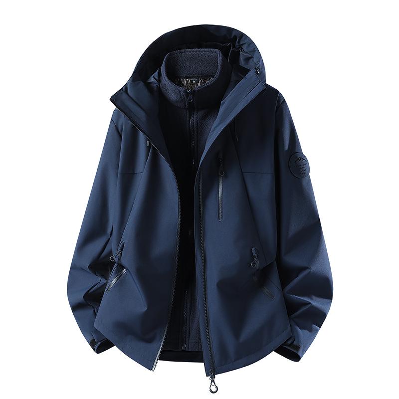 Windproof Waterproof Fleece-lined Mountaineering Suit - Unisex Warm Detachable Two-piece Set for Autumn and Winter