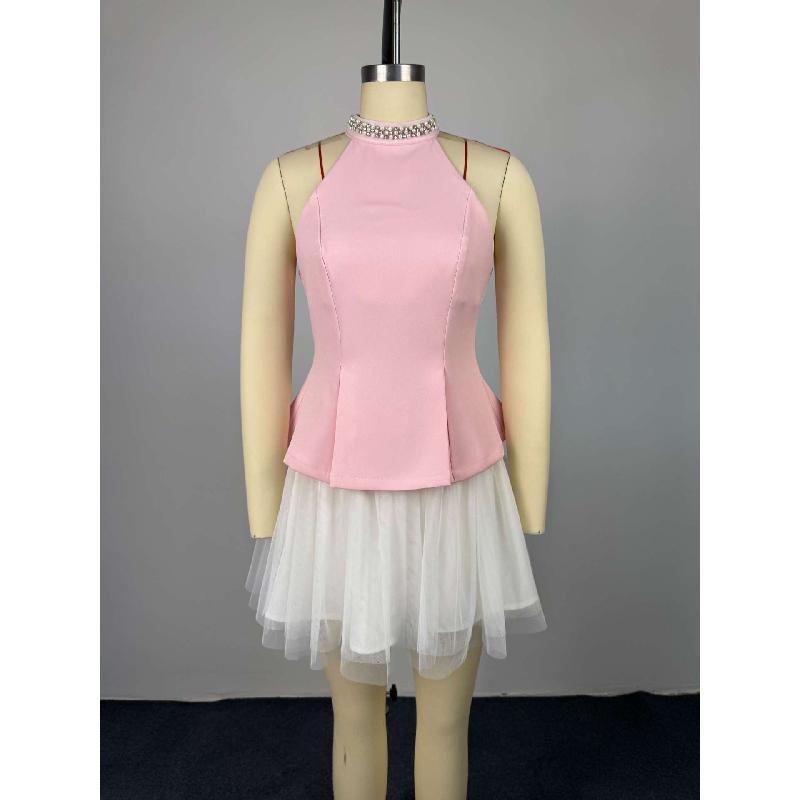 2026 Summer New Elegant Slim-Fit Sleeveless Top and Irregular Skirt Set