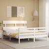 VidaXL Bed Frame with Headboard White 160x200 Cm Solid Wood 3195102