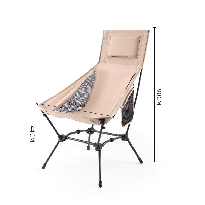 Foldable Moon Camping Chair Aluminum Lightweight Portable Quad Frame Beach Chair Ergonomic Backrest for Picnic Fishing Outdoor