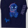 Small Planet Marvel Venom/Up Long Sleeve T-Shirt with Sleeve Print, Size M, Navy