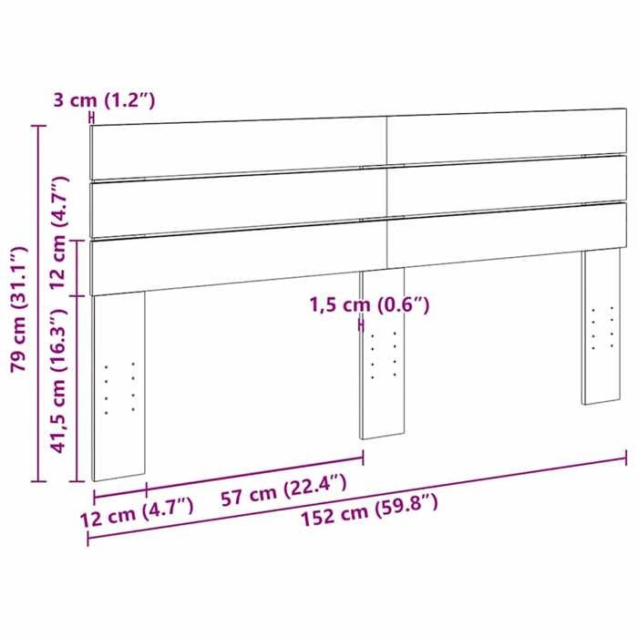 VidaXL Headboard 150 Cm Solid Oak Wood, Panel Headboard, Solid Wood Headboard, Headboard for Bed 851980