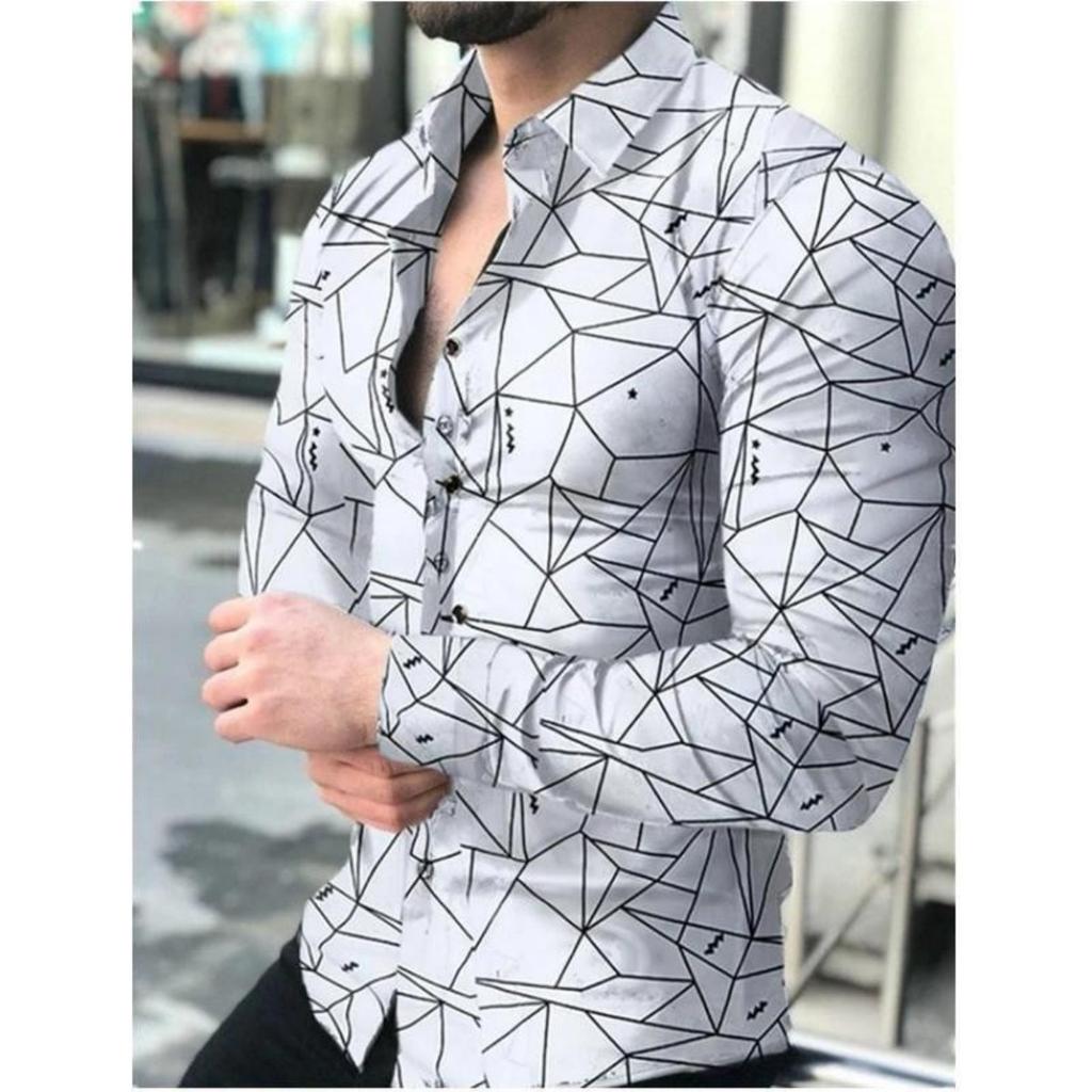 Long Sleeve Shirt with Snowflake Print, Stylish Winter Casual Essential