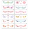 12 Pcs Trendy Glitter Face Tattoo Red Waterproof Face Makeup Patches DIY Temporary Tattoo Sticker Girls