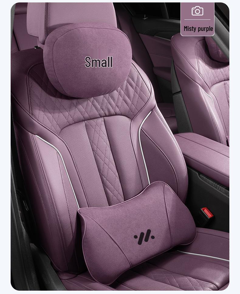 Universal ZEEKR L6 Headrest & Lumbar Support Pillow, Purple - Fits 25 Models, All-Season Car Neck Protection.