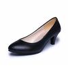Large Size Single Shoes Women's New Pointed Head Shallow Mouth Fourseason Single Shoes Fashion Thick Heel High Heel Women's Shoes Large Size Work Sho