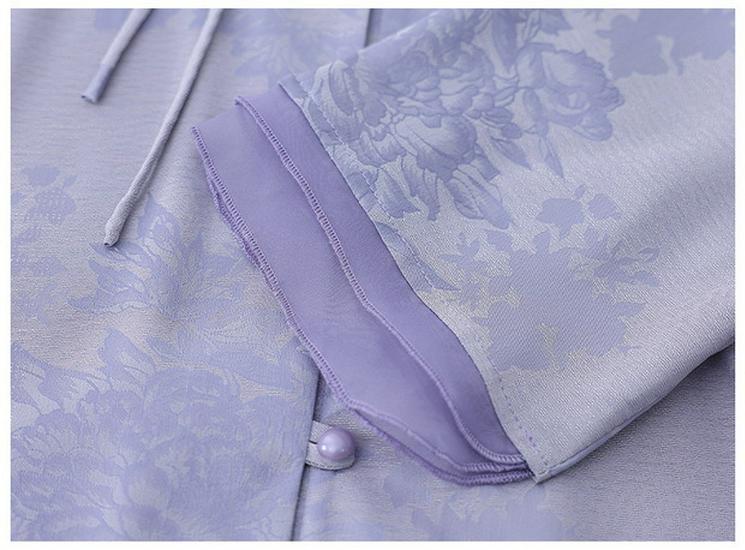 Elegant 2026 Summer Print Top for Middle-Aged & Elderly Women - Chinese Style
