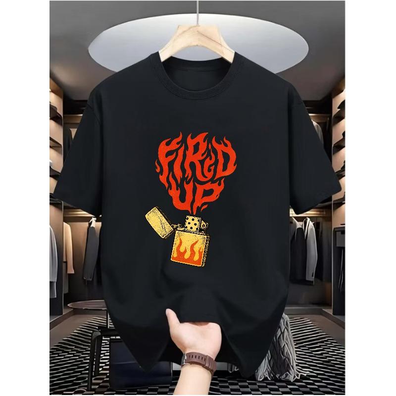 

European sizes Men S Casual Digital Print T-Shirt with Lighter Print - Featuring a Round Neck, Short Sleeves, Street Hip-Hop Style, Summer Fashion Top 4XL чорний
