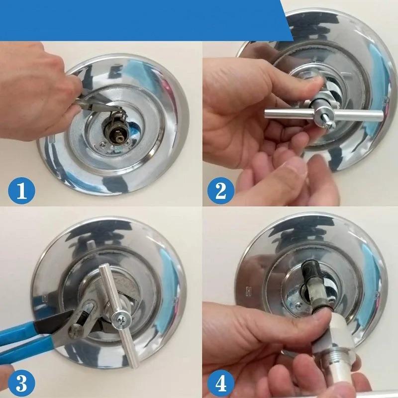 Valve Core Remover T Type Wrench for Bathroom Faucet and Pipe Maintenance Special Tools for Bathroom Maintenance