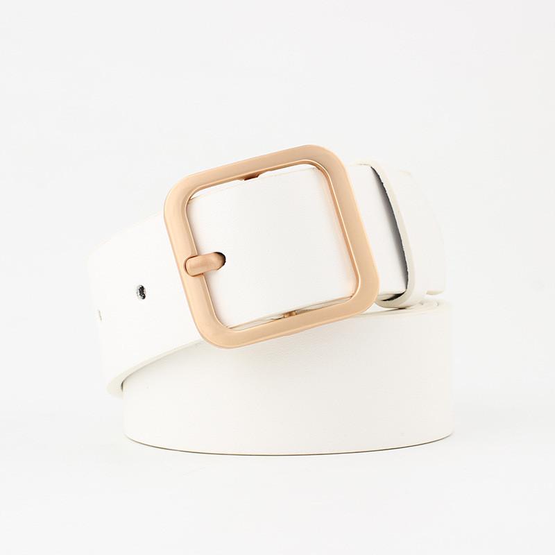 Trendy Womens Faux Leather Square Pin Belt With Durable Alloy Buckle Perfect For Fashion Forward Style