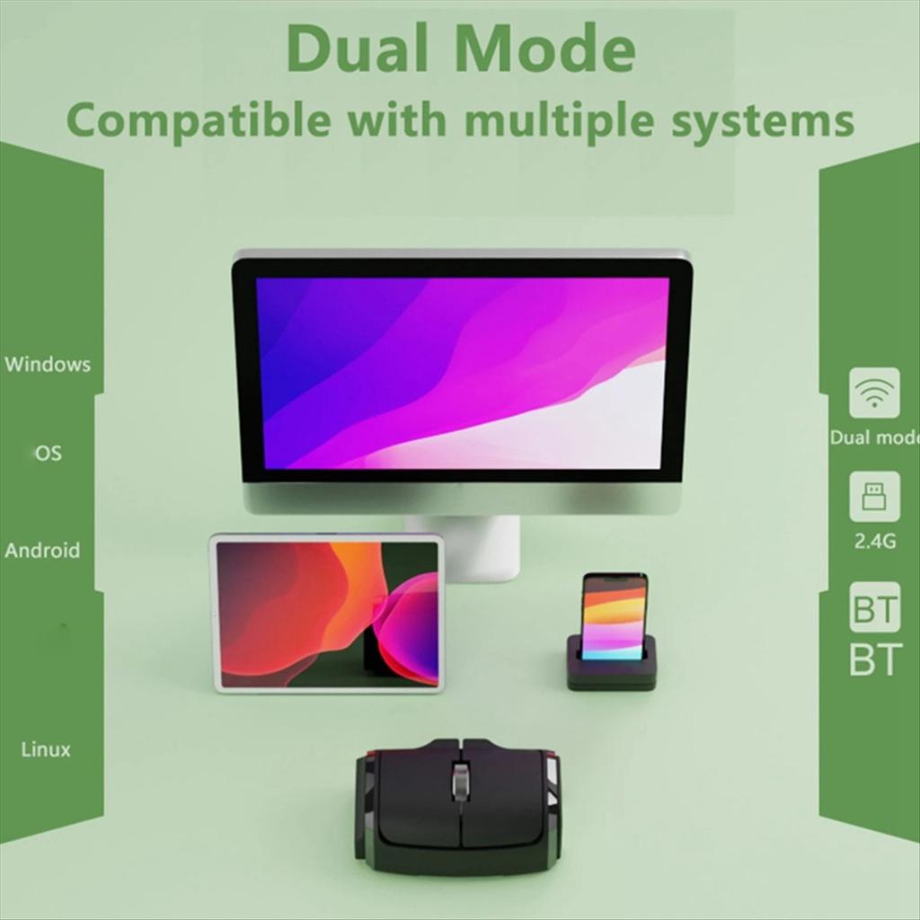 Bluetooth 2.4G Wireless Finger Mouse 1000DPI Ring Mouse Horizontal and Vertical Use Perfect for PC Laptop Computer