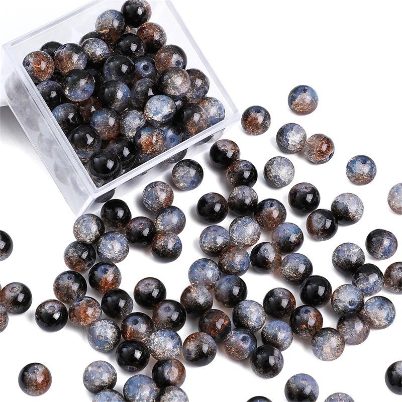 8/10mm Crackle Bicolor Glass Beads for DIY Jewelry