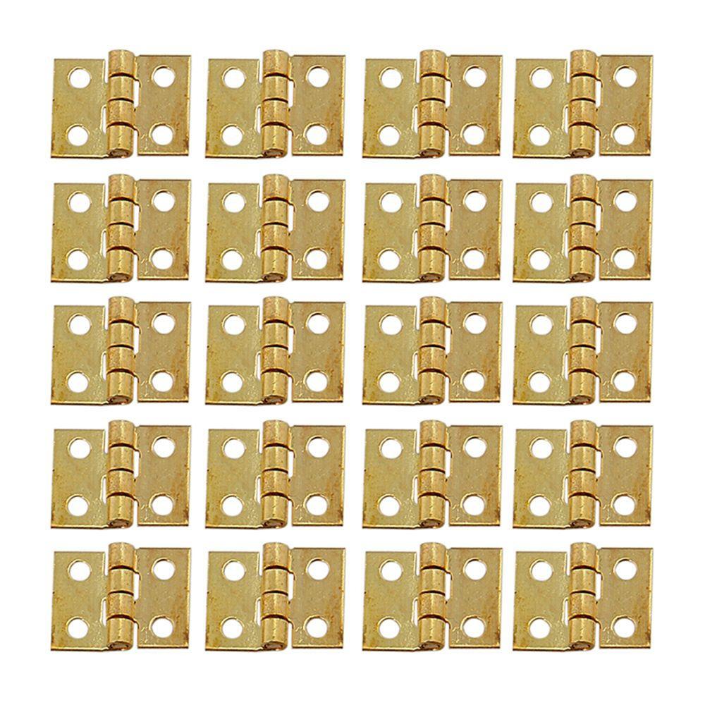 25 szt. Małe Złote Mini Metalowe Zawiasy do Domku 1:12 Szafki Meble Akcesoria Szafki 10 X 8mm Artykuły Domowe