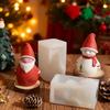 Silicone Christmas Molds Santa Claus Snowman 3D Moulds Christmas Molds For Candles Non-Stick For Home Desk Holiday Halloween