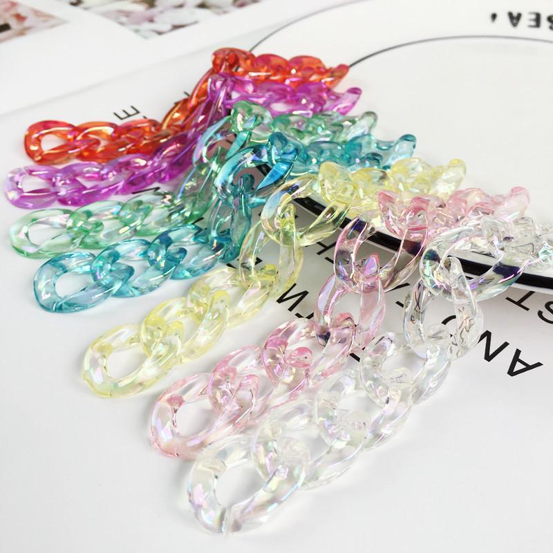 Acrylic Iridescent Chain & Jump Ring Set for DIY Phone Case Jewelry