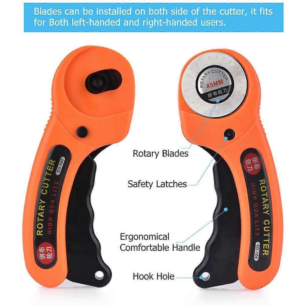 45mm Rotary Cutter + 10 X Blade Quilting Quilted Fabric Paper-cut Fabric