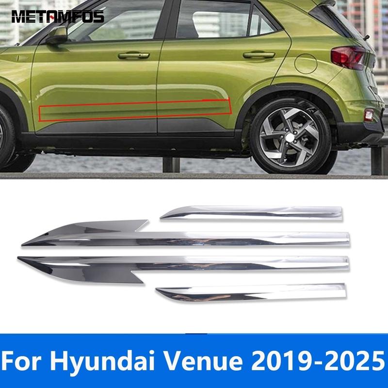 

Для Hyundai Venue - 2024 2025 Хромированные Боковые Линии Дверей Накладка Порога Кузова Стикер Аксессуары Стайлинг Автомобиля