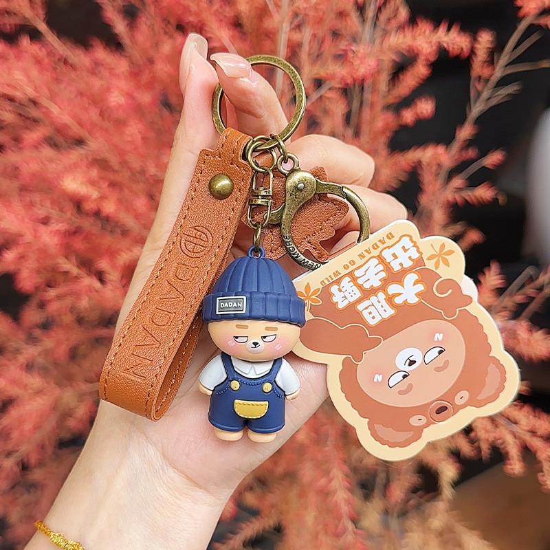 Bear Wearing Little Hat Cartoon Design Keychain For Car Keys And Decor Couples