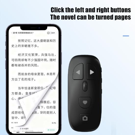 Bluetooth-compatible Remote Control with Rolling Wheel Wireless Phones Tablets Camera Shutter E-book Reading Short Video Page Turner Clicker
