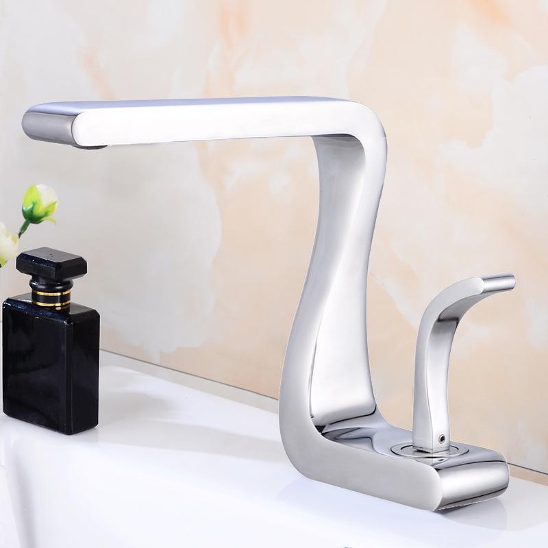 Single Hole Handle Hot And Cold Water Basin Faucet Bathroom Waterfall Sink Faucet Kitchen Tap Mixers Luxury