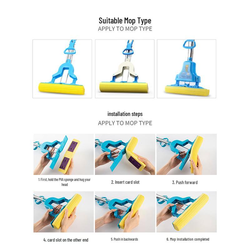 28cm Water-Absorbent Sponge Mop Head Replacement for Home Use