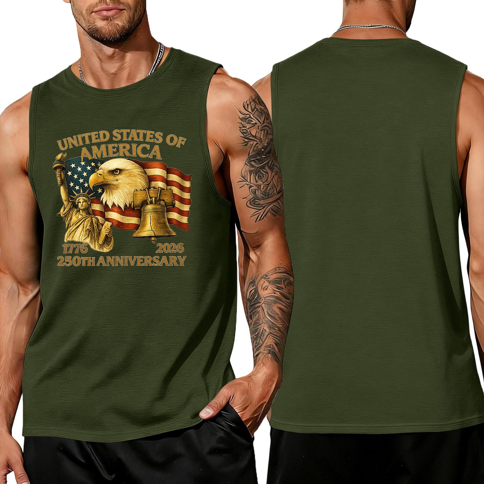 

Men s loose and casual print sleeveless shirt L армия зеленый