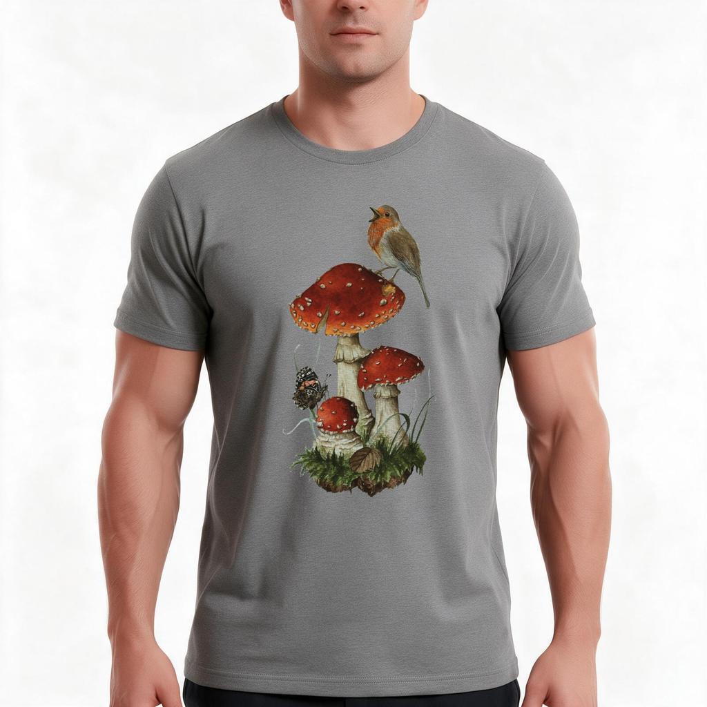 Fly Agaric Mushroom Watercolour Tshirt Summer Casual Cotton Tee Oversized Streetwear Tops Vintage Graphic Print 100 Cotton