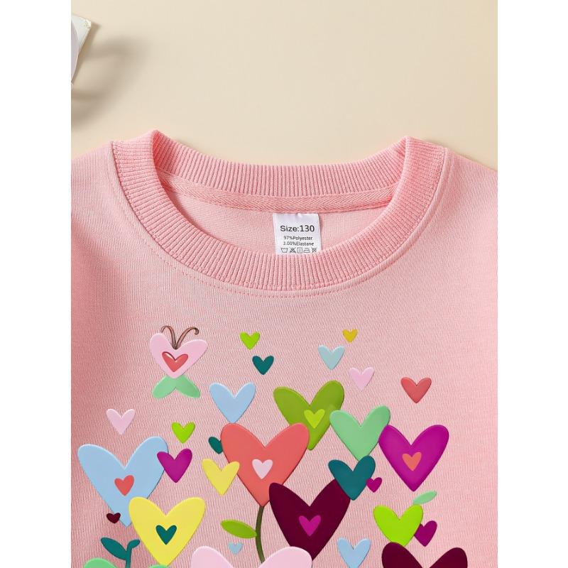 European sizes Kids Sweatshirts, Girls' Autumn Winter Orange Slice Splash Print Long Sleeve Round Neck Sweatshirt, Casual Daily Wear.
