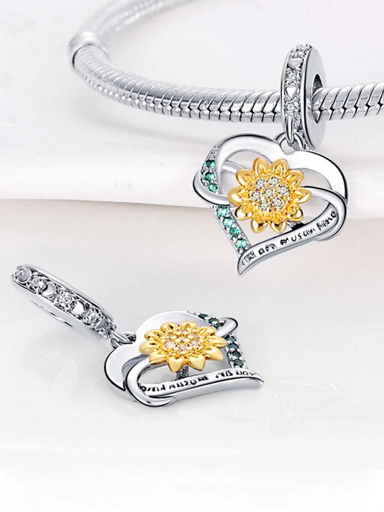 Dragonfly Sunflower Rose Beads Charm Copper Plated Fit Charms Copperoriginal Bracelet For Jewelry Making Diy Charm