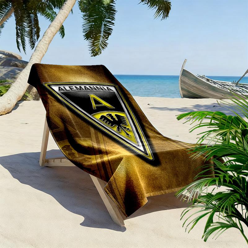 Ręcznik Plażowy z Nadrukiem Alemannia Aachen, Duży Miękki Szybkoschnący Ręcznik na Plażę Kemping Pływanie