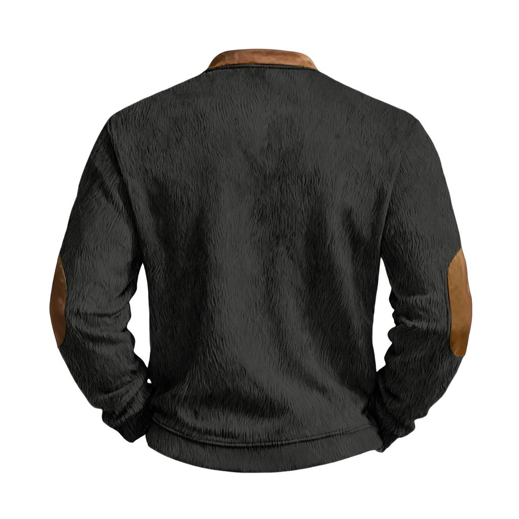 Mens Christmas Sweater Zip Up Sweatshirts Vintage Knit Graphic Sweatshirt Xmas Stand Collar Pullover