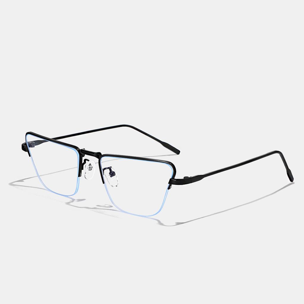 Glasses 9317 Cat Eye Metal Flat Mirror Xiaohongshu Square Plain Mirror Female And Male