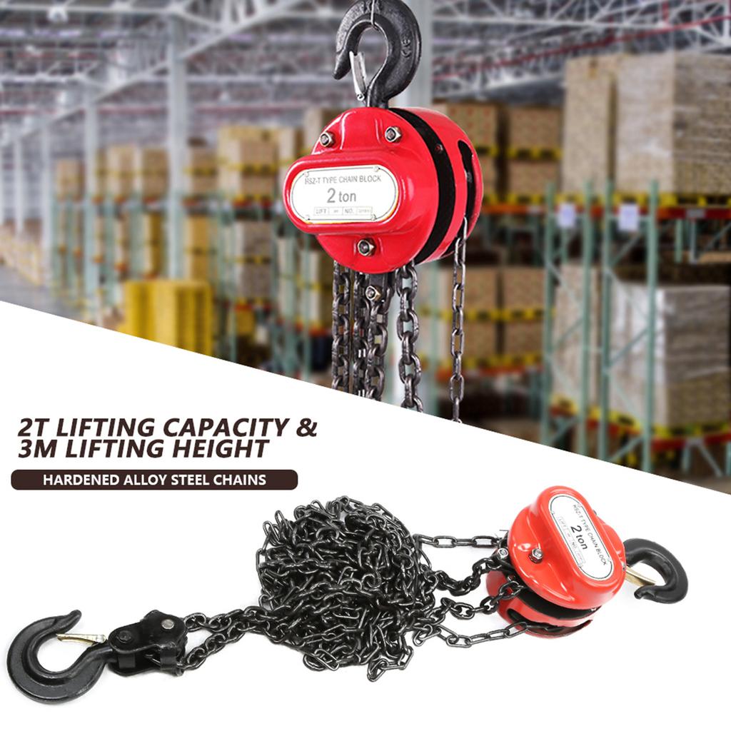 2T Chain Puller Block Fall Chain Hoist Hand Tools Lifting Chain with Hook