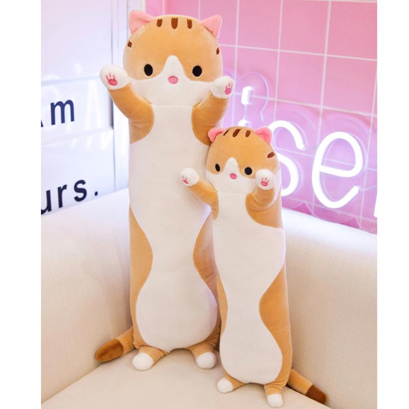 50-130Cm Long Cat Plush Toys Cute Animal Cat Creative Long Soft Toys Office Break Nap Sleeping Pillow Stuffed Gift Doll For Kids