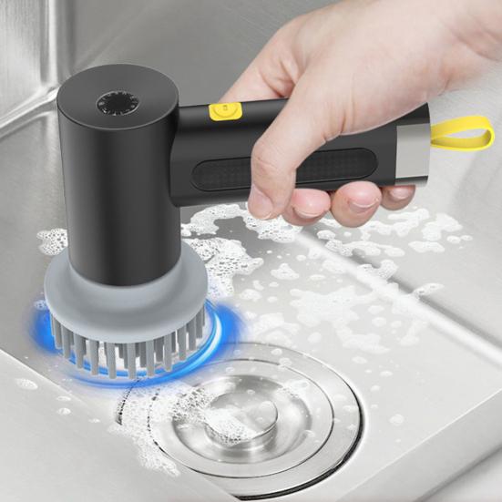 Electric Cleaning Brush Cordless Rechargeable Scrubber Motor Overload Safety Kitchen Cleaning Brush Home Cleaning Tool