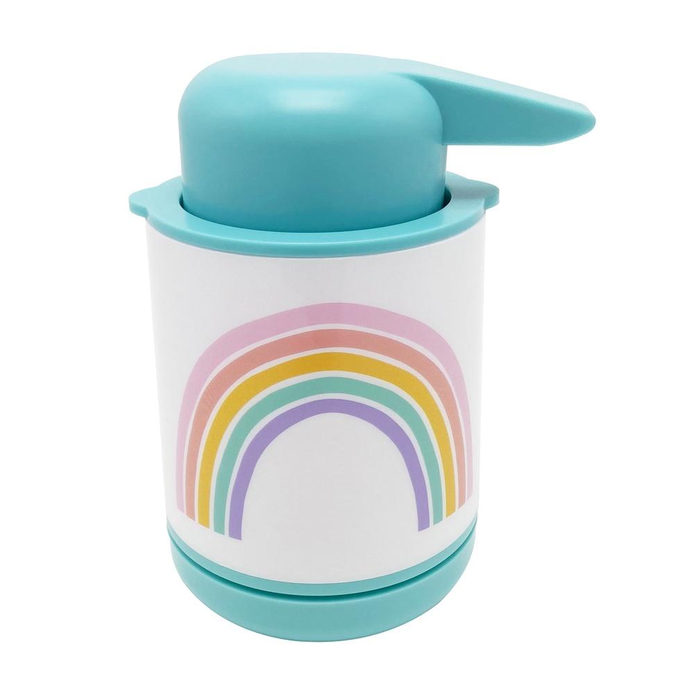 Kids Rainbow Soap Pump Non-Slip Bottom Durable Lotion Dispenser Fun Bath Time Accessory Easy Clean Silicone Base