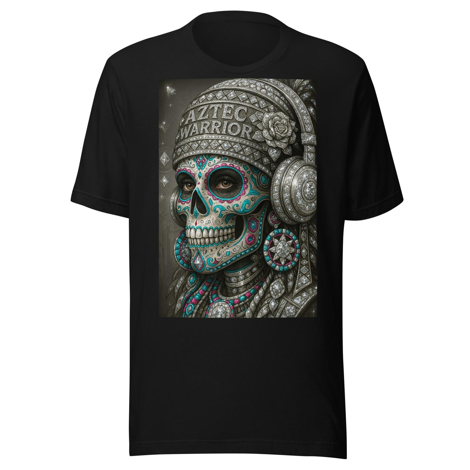 Aztec Warrior Skull Diamantes Unisex t-shirt 3XL