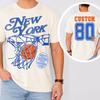Custom New York Basketball Shirt, Personalized Text Comfort Colors® Tee, Retro NY Basketball Streetwear, Vintage Y2K Fan Gift