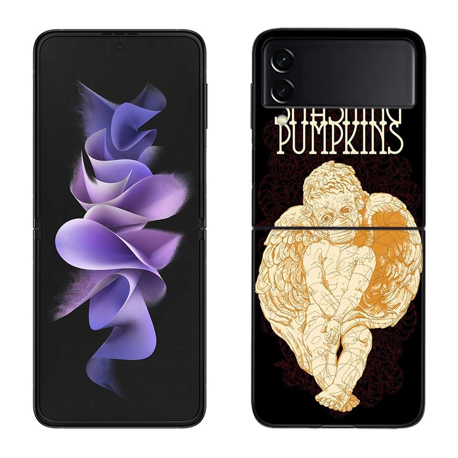 Rock The Smashing Pumpkins Phone Case For Samsung Z Flip 7 6 5G Galaxy Z Flip 5 4 3 Black Hard Cell Cover Luxury PC Shell Coque
