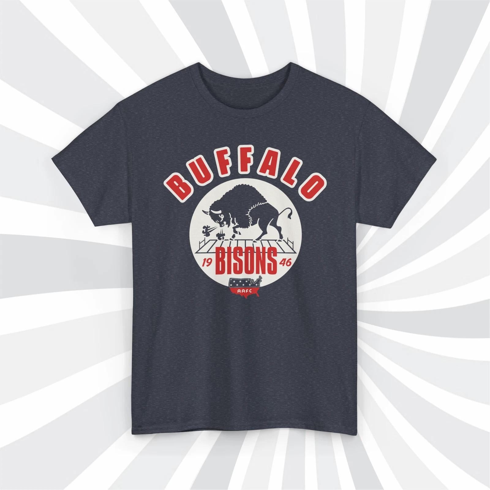 Buffalo Bisons 1946 AAFC Vintage Football Navy Heather T shirt - Bills 2XL