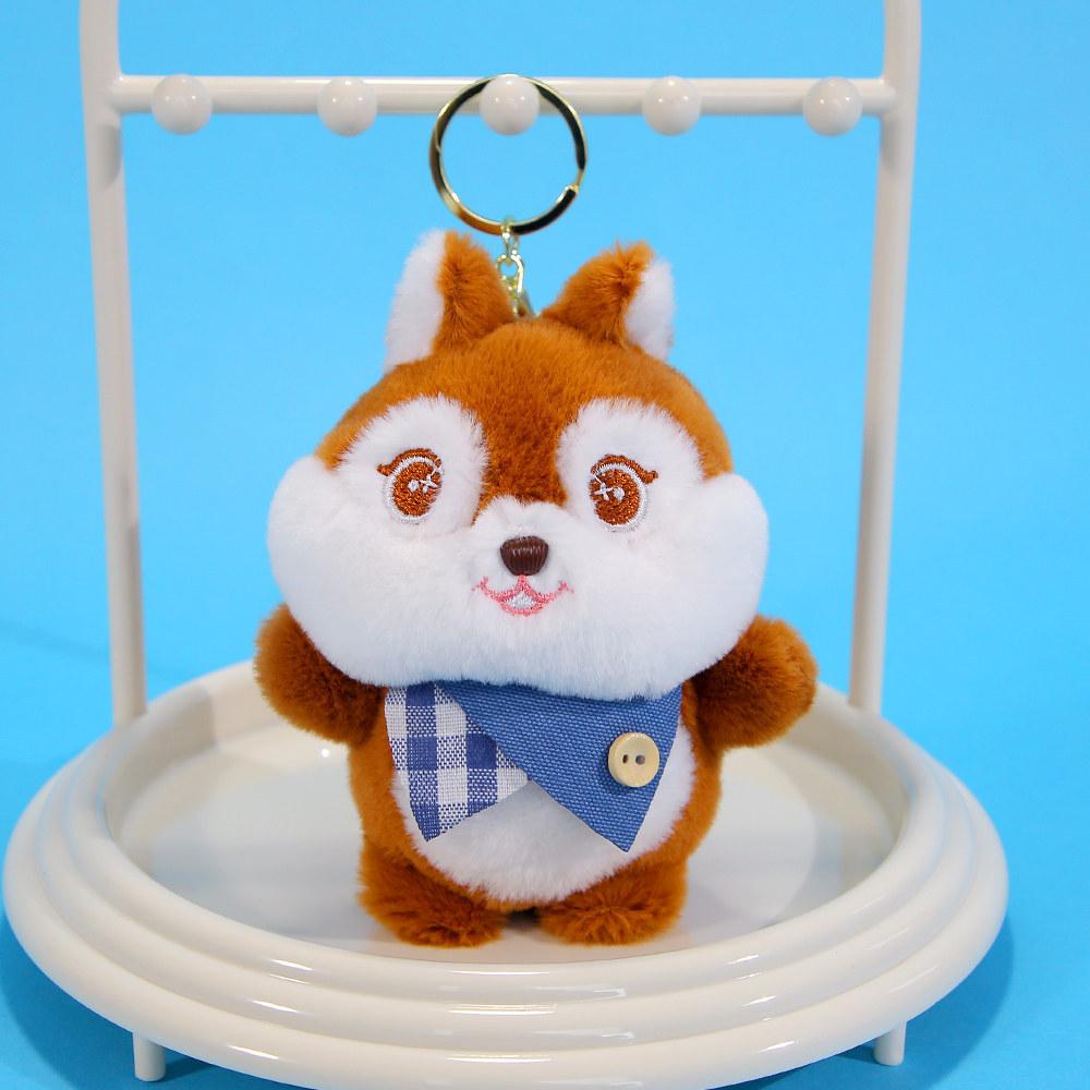 Cute Squirrel Plush Toy With Cozy Scarf For Women Bag Pendant