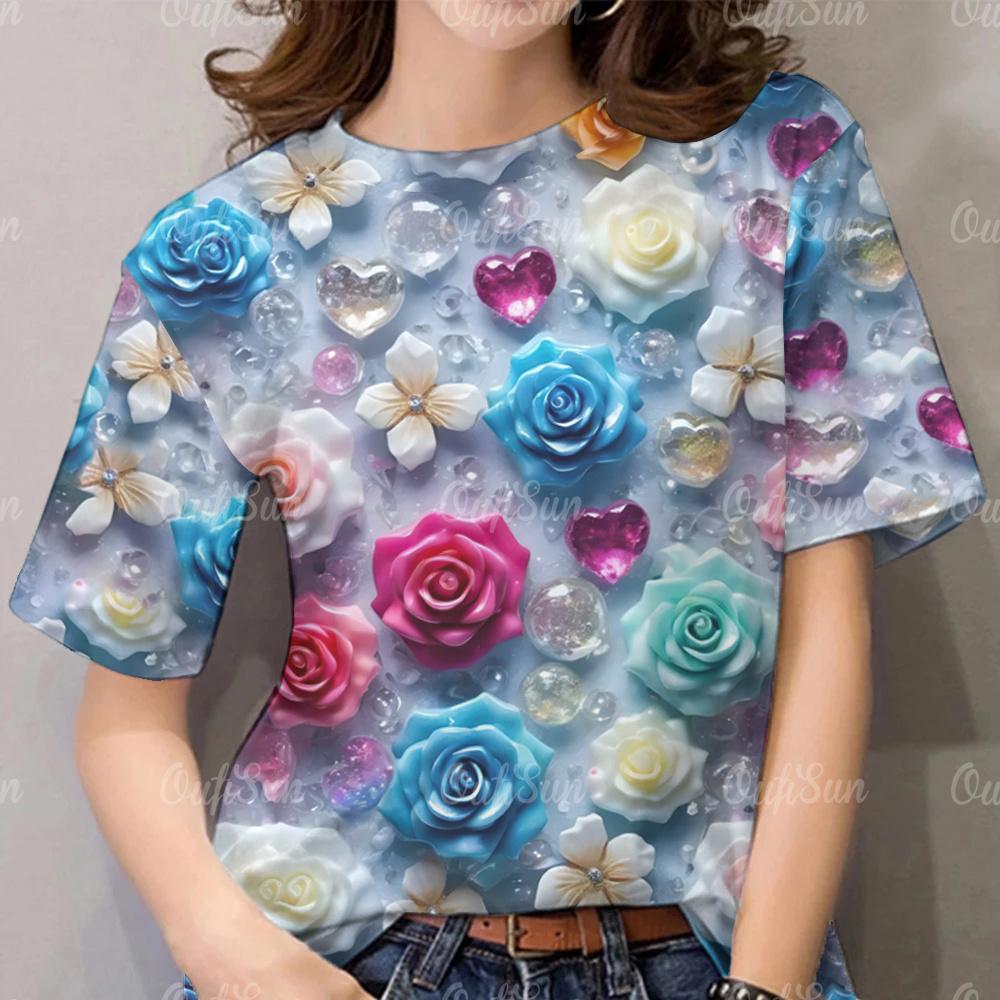 Women's T-Shirt - Valentine's Gift with 3D Digital Printing Technology